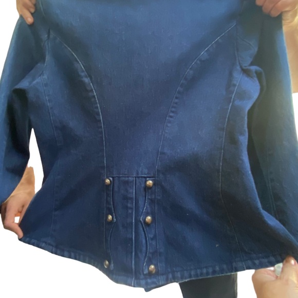 Vintage 90s RALPH by Ralph Lauren Western Blue Denim Jacket Womens 12 L - Picture 9 of 11